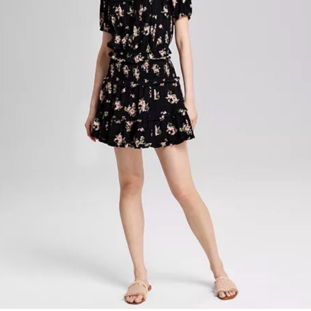 And Now This | floral mini skirt. NWOT